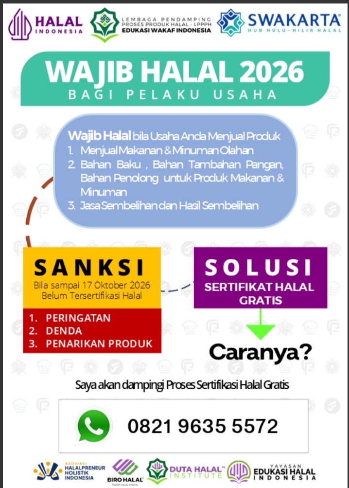WAJIB halal Oktober 2026
